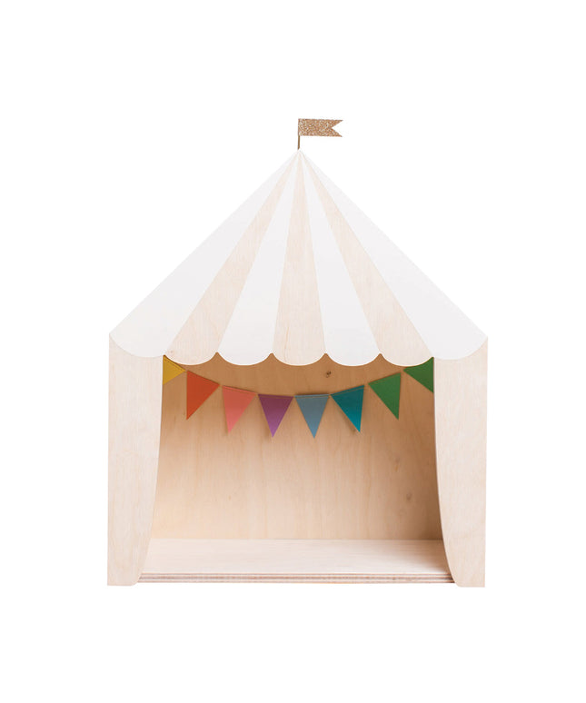 Up Warsaw Circus Wooden Shelf - White