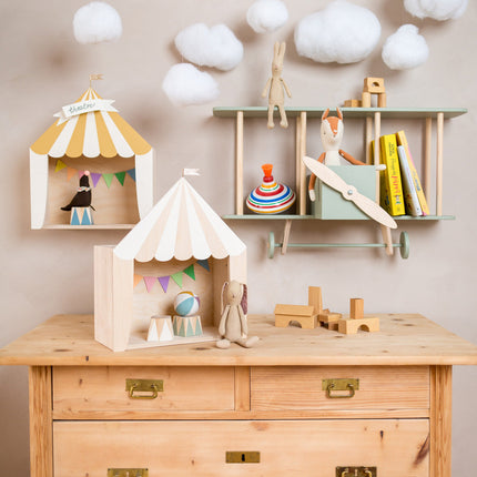 Up Warsaw Circus Wooden Shelf - White