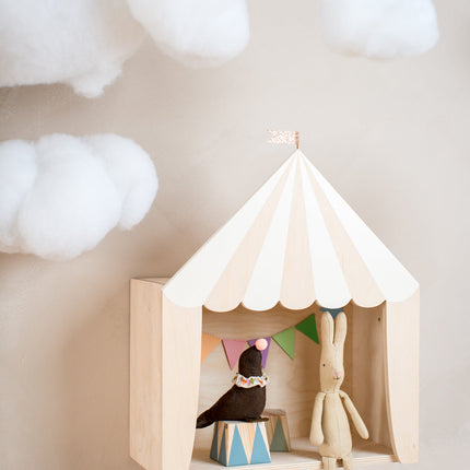 Up Warsaw Circus Wooden Shelf - White