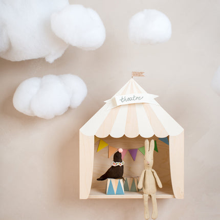 Up Warsaw Circus Wooden Shelf - White