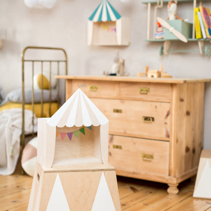Up Warsaw Circus Wooden Shelf - White