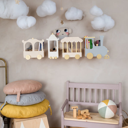 Up Warsaw The Fantasy Express Train Shelf - Natural | White | Grey