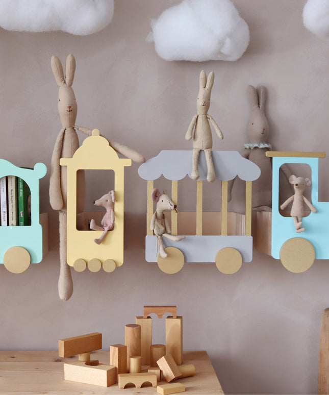 Up Warsaw The Fantasy Express Train Shelf - Pastel Grey