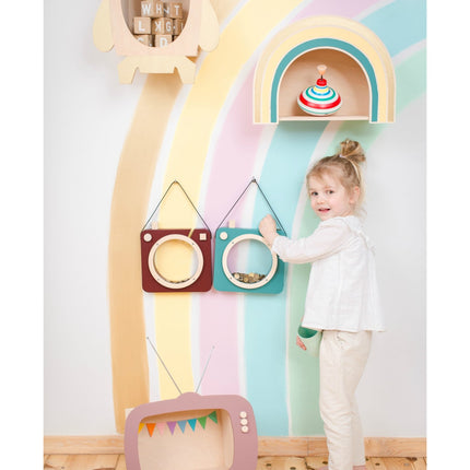 Up Warsaw Kids TV Wooden Shelf - Dusty Pink