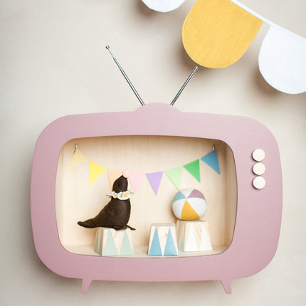 Up Warsaw Kids TV Wooden Shelf - Dusty Pink
