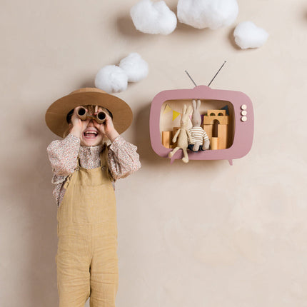 Up Warsaw Kids TV Wooden Shelf - Dusty Pink
