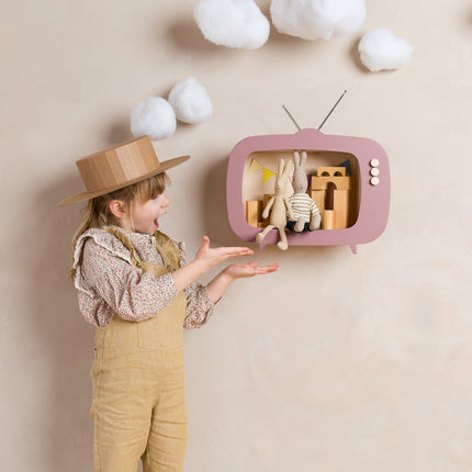 Up Warsaw Kids TV Wooden Shelf - Dusty Pink