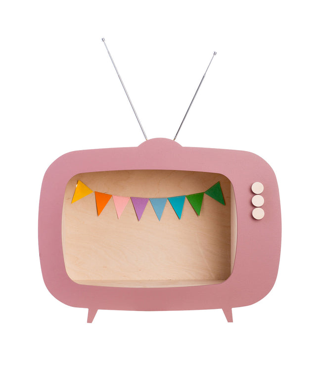 Up Warsaw Kids TV Wooden Shelf - Dusty Pink
