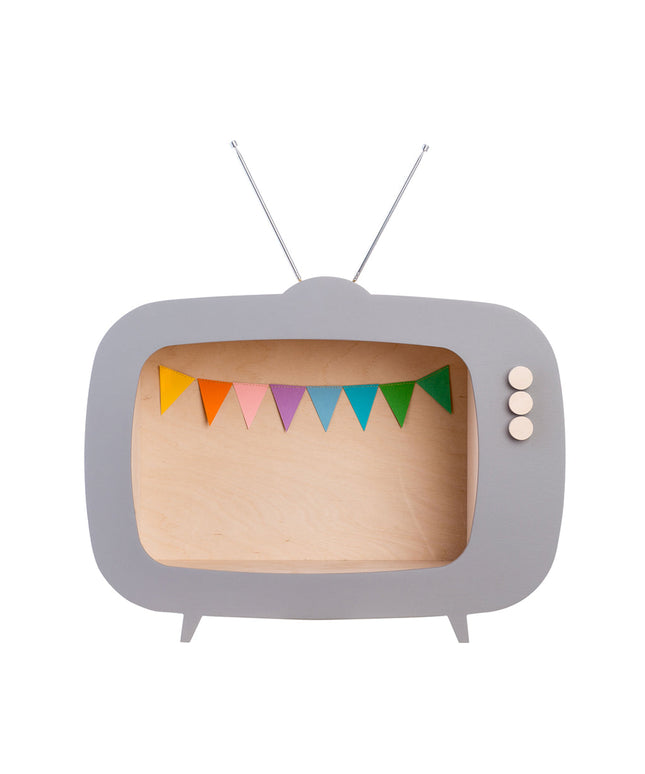 Up Warsaw Kids TV Wooden Shelf - Dusty Grey