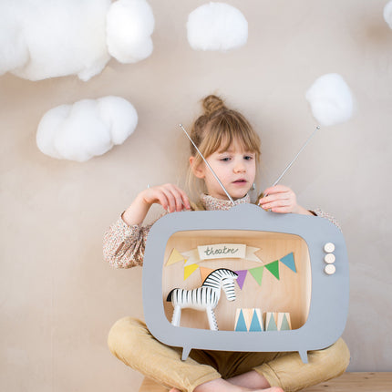 Up Warsaw Kids TV Wooden Shelf - Dusty Grey