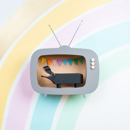 Up Warsaw Kids TV Wooden Shelf - Dusty Grey