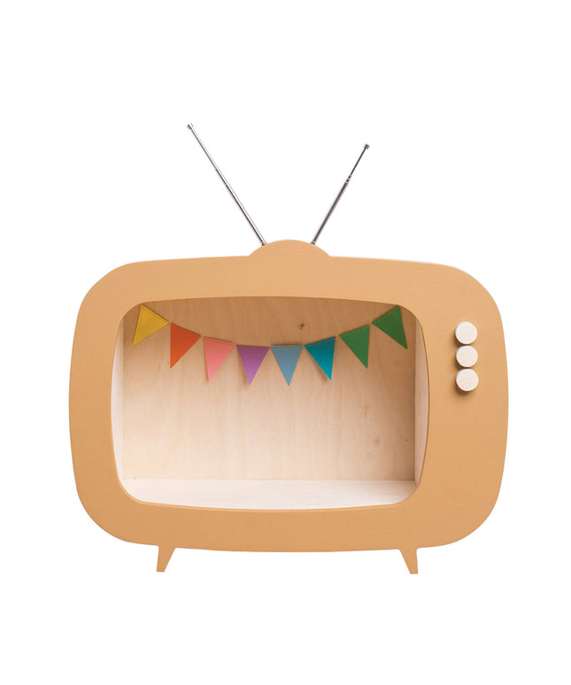 Up Warsaw Kids TV Wooden Shelf - Caramel