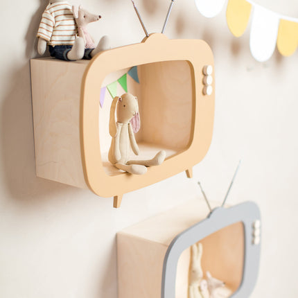 Up Warsaw Kids TV Wooden Shelf - Caramel