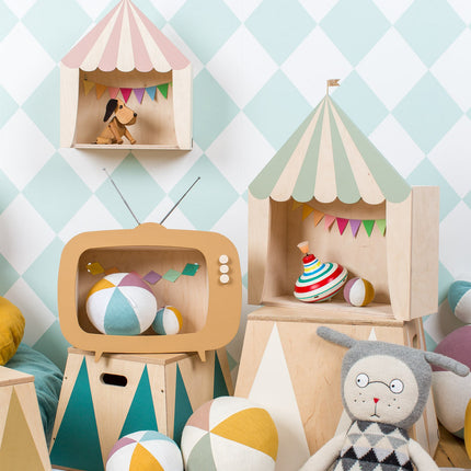 Up Warsaw Kids TV Wooden Shelf - Caramel