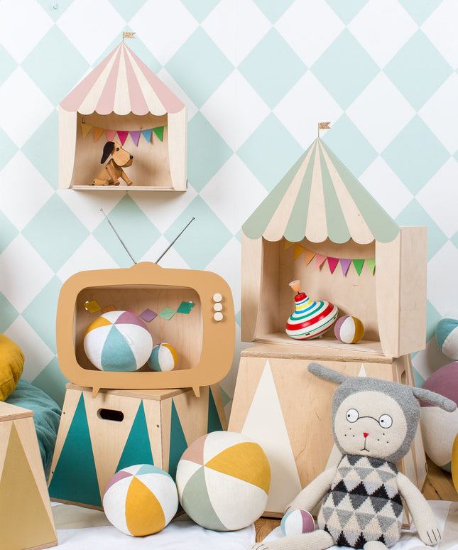Up Warsaw Kids TV Wooden Shelf - Caramel