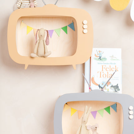 Up Warsaw Kids TV Wooden Shelf - Caramel