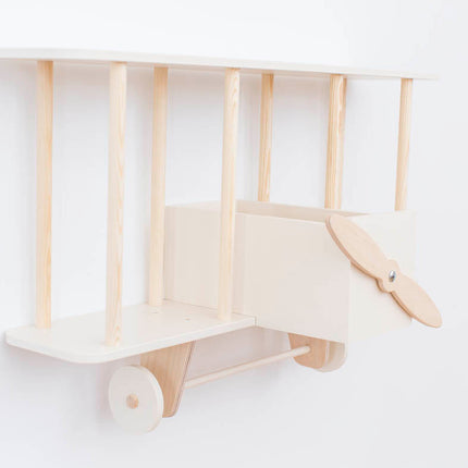Up Warsaw Airplane Wooden Shelf - White
