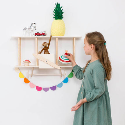 Up Warsaw Airplane Wooden Shelf - White