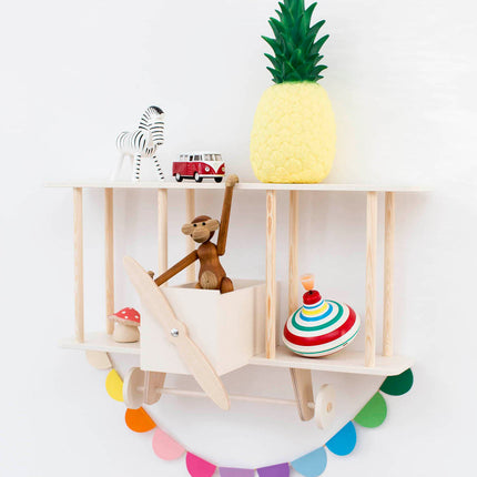 Up Warsaw Airplane Wooden Shelf - White