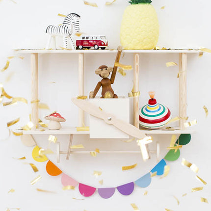 Up Warsaw Airplane Wooden Shelf - White