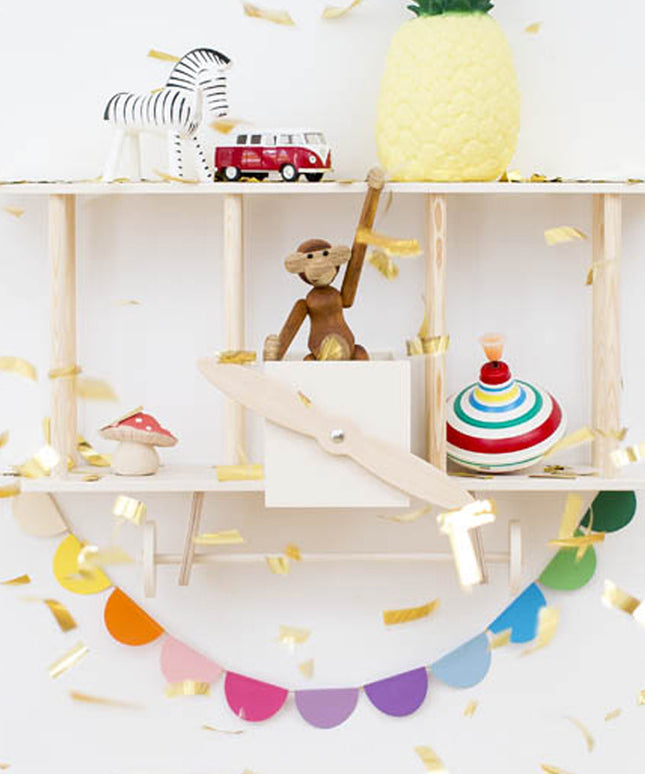 Up Warsaw Airplane Wooden Shelf - White