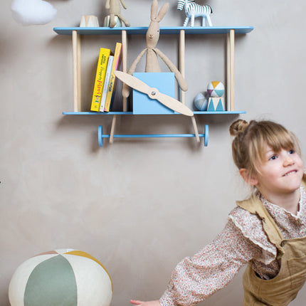 Up Warsaw Airplane Wooden Shelf - Blue