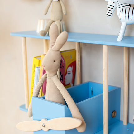 Up Warsaw Airplane Wooden Shelf - Blue
