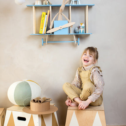 Up Warsaw Airplane Wooden Shelf - Blue