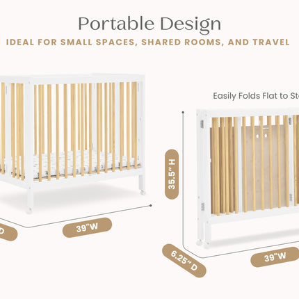 Mia Portable Folding Mini Crib with 1.5-Inch Mattress
