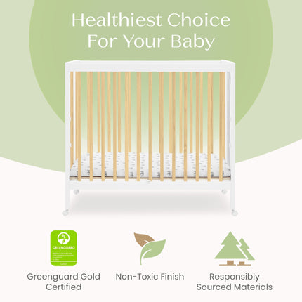 Mia Portable Folding Mini Crib with 1.5-Inch Mattress