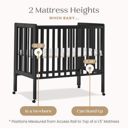 Lee Portable Folding Mini Crib with 1.5-Inch Mattress