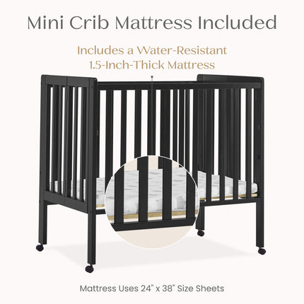 Lee Portable Folding Mini Crib with 1.5-Inch Mattress
