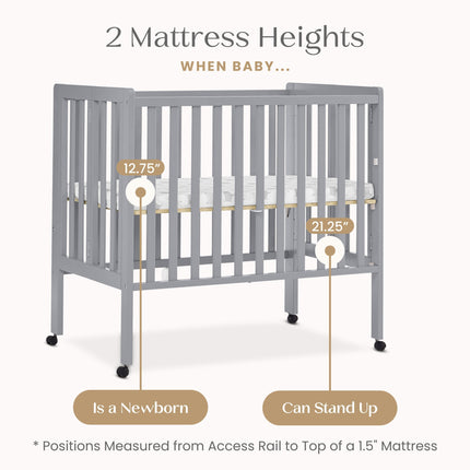 Lee Portable Folding Mini Crib with 1.5-Inch Mattress