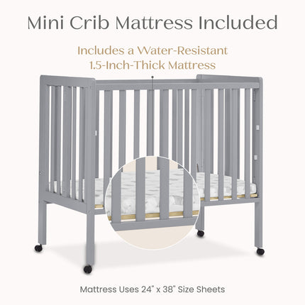 Lee Portable Folding Mini Crib with 1.5-Inch Mattress
