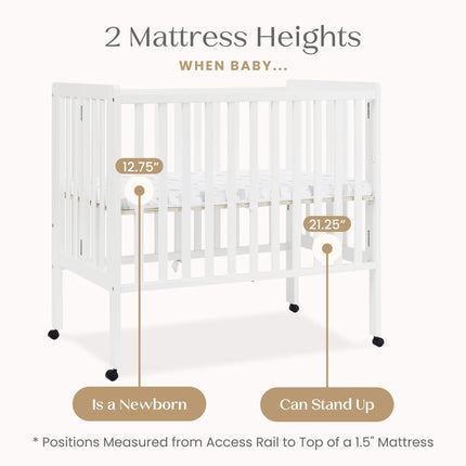 Lee Portable Folding Mini Crib with 1.5-Inch Mattress