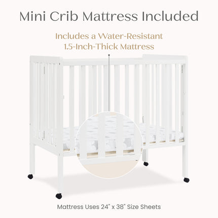 Lee Portable Folding Mini Crib with 1.5-Inch Mattress
