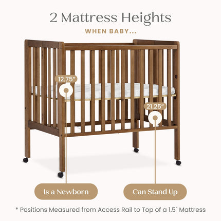 Lee Portable Folding Mini Crib with 1.5-Inch Mattress