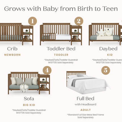 Ellie 5-in-1 Convertible Crib and Changer