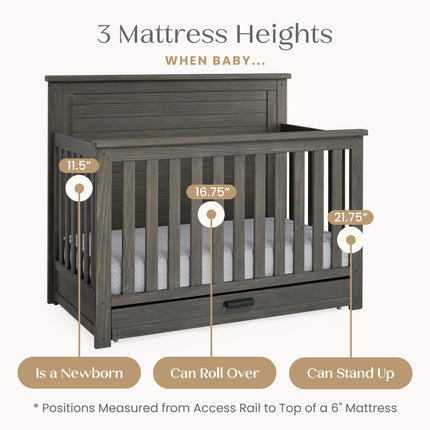 Caden 6-in-1 Convertible Crib with Trundle Drawer