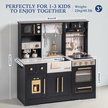 Modern Play Kitchen for Kids - Black
