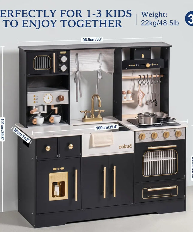Modern Play Kitchen for Kids - Black