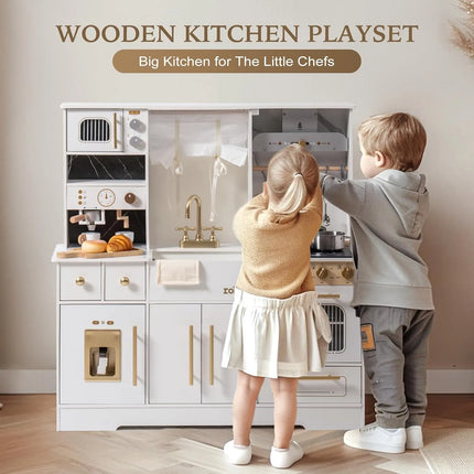 Modern Play Kitchen for Kids - White
