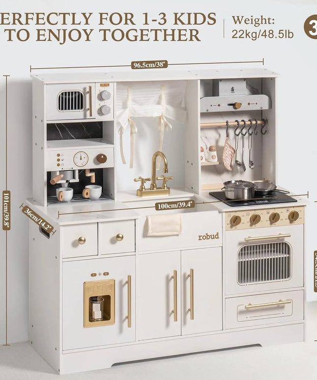 Modern Play Kitchen for Kids - White