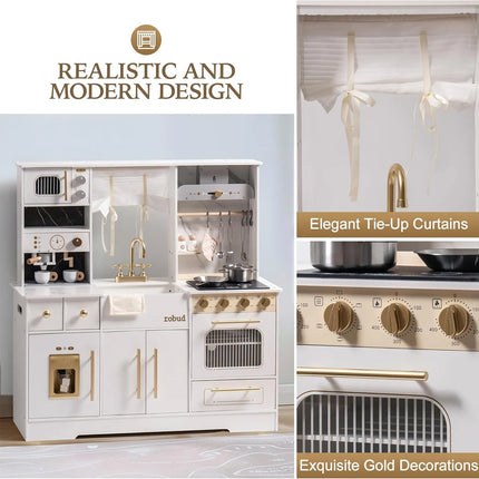 Modern Play Kitchen for Kids - White