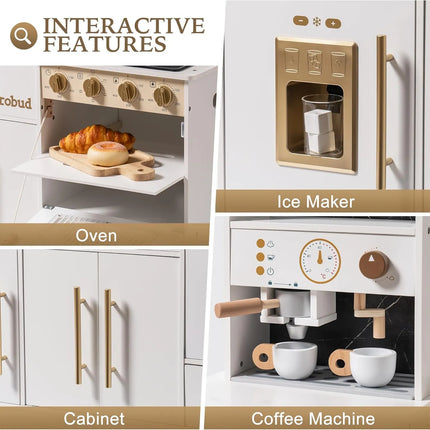Modern Play Kitchen for Kids - White