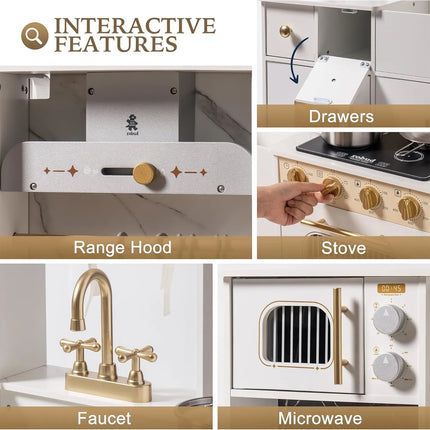Modern Play Kitchen for Kids - White