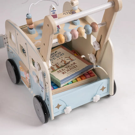 Wooden Baby Push Walker - Vacation Bus
