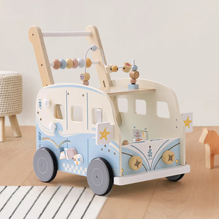 Wooden Baby Push Walker - Vacation Bus