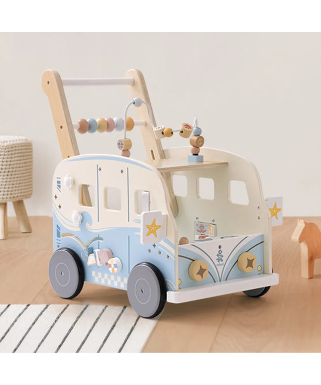 Wooden Baby Push Walker - Vacation Bus