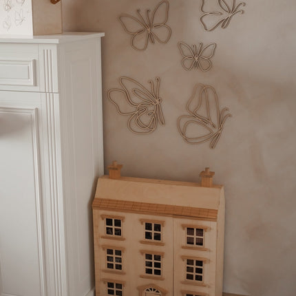Wooden Wall Butterflies - Set Of 6